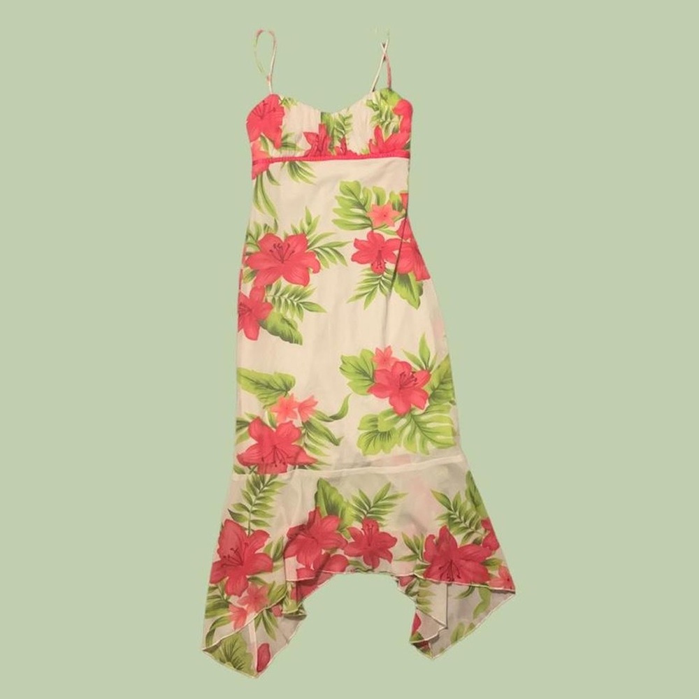 ⛅️reitman Hawaiian floral print asymmetric dress